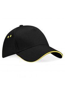 Beechfield BF15C - Ultimate 5 Panel Pet - Sandwich Klep Black/Yellow