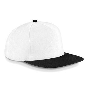 Beechfield BF660 - Originele Flat Peak Snapback Pet White/Black