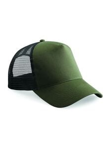 Beechfield BF640 - Trucker Met Gaas Olive/Black