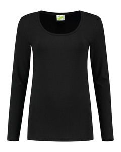 Lemon & Soda LEM1267 - T-shirt Crewneck katoen/elastiek voor haar Black