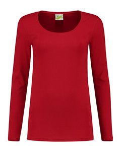 Lemon & Soda LEM1267 - T-shirt Crewneck katoen/elastiek voor haar Red