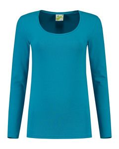 Lemon & Soda LEM1267 - T-shirt Crewneck katoen/elastiek voor haar Turquoise