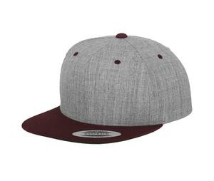 Flexfit 6089MT - Tweekleurige snapback pet Heather Grey / Maroon