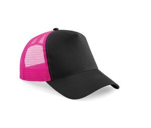 Beechfield BF640 - Trucker Met Gaas Black / Fuchsia