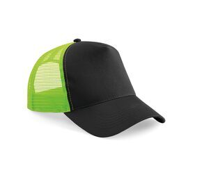 Beechfield BF640 - Trucker Met Gaas Black/ Lime Green