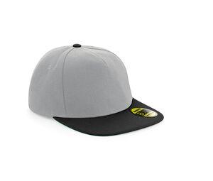 Beechfield BF660 - Originele Flat Peak Snapback Pet Grey / Black