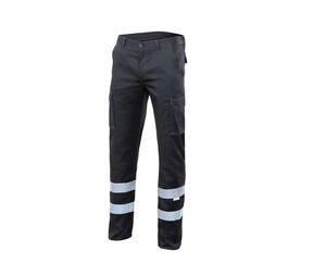 VELILLA V3014S - BROEK STRETCH MULTI-POCKET MET REFLECTERENDE STREPEN Black