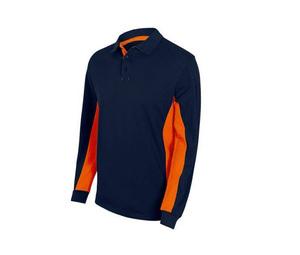 VELILLA V5514 - TWEEKLEURIGE POLO LANGE MOUWEN Navy / Orange