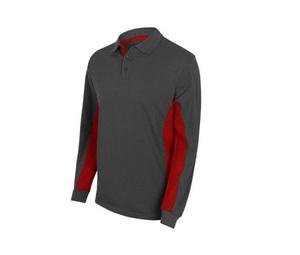 VELILLA V5514 - TWEEKLEURIGE POLO LANGE MOUWEN Grey/Red