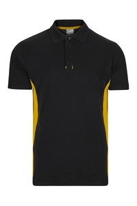 Velilla 105504 - SS TWO-TONE POLO Black/Yellow