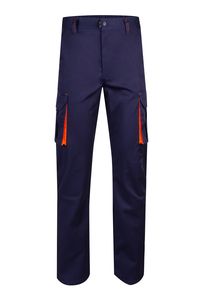 Velilla 103008S - TWO-TONE STRETCH TROUSERS MARINE BLUE/HI-VIS ORANGE