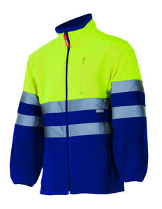 Velilla 183 - HV TWO-TONE FLEECE JACKET ROYAL BLUE/HI-VIS YELLOW