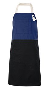 Velilla 404210B - TWO-TONE BIB APRON Ultramarine Blue