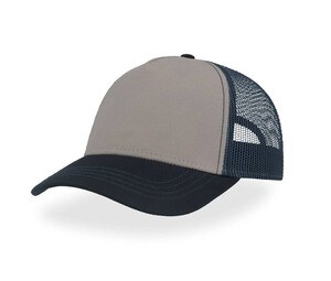 ATLANTIS HEADWEAR AT249 - Recycled polyester canvas Rapper cap Grey / Navy / Navy