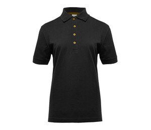 BLACK&MATCH BM101 - Ladies' contrasting button poloshirt Black / Gold