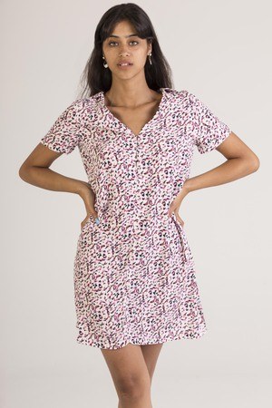 SWEEWE 1RB1C - Floral dress with V neckline